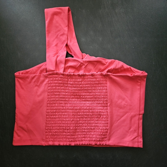 NWT - Banana Republic "Pink Crush" One-Shoulder Cropped Bustier - Size L - Picture 7 of 10